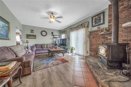 394 4Th Line, Caledonia, ON - Indoor Photo Showing Living Room With Fireplace