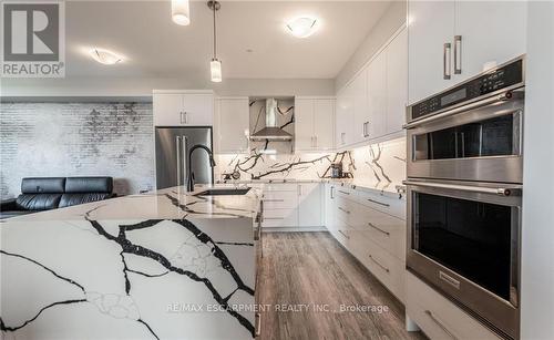 303 - 120 Springvalley Crescent, Hamilton, ON - Indoor Photo Showing Kitchen With Upgraded Kitchen