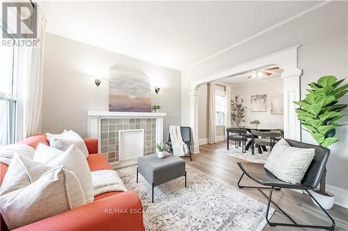 16 Tragina Avenue S, Hamilton, ON - Indoor Photo Showing Living Room With Fireplace