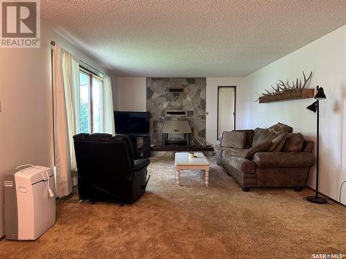 71 Assiniboia Street, Eyebrow, SK - Indoor Photo Showing Living Room With Fireplace