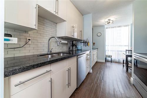 222 Jackson Street W|Unit #503, Hamilton, ON - Indoor Photo Showing Kitchen With Double Sink