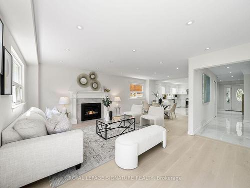 55 Chipwood Cres, Toronto, ON - Indoor Photo Showing Living Room With Fireplace