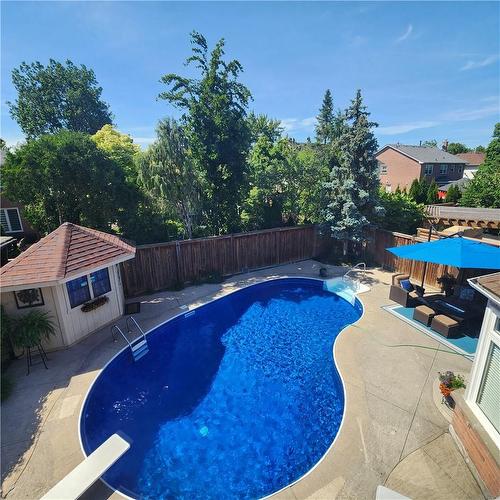 2099 Gordie Tapp Crescent, Burlington, ON - Outdoor With In Ground Pool With Backyard