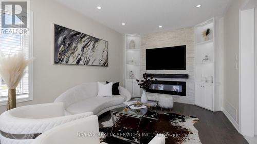 30 Cedarcliff Trail, Brampton, ON - Indoor Photo Showing Living Room With Fireplace