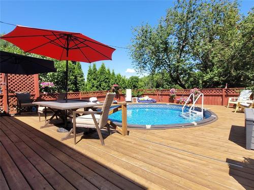 351 Seneca Street, Portage La Prairie, MB - Outdoor With Above Ground Pool With Deck Patio Veranda