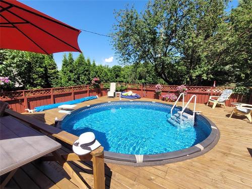 351 Seneca Street, Portage La Prairie, MB - Outdoor With Above Ground Pool With Deck Patio Veranda With Backyard