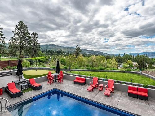 1122 Redlands Road, Penticton, BC - Outdoor With In Ground Pool With Deck Patio Veranda With View