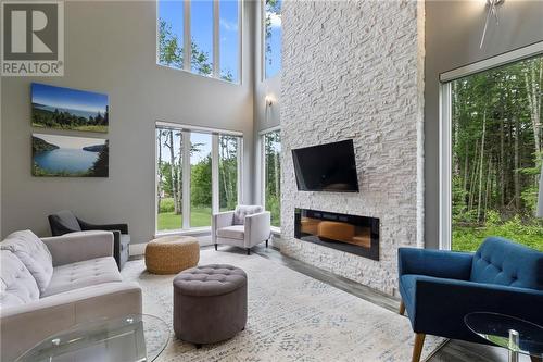 76 Patriot Court, Upper Coverdale, NB - Indoor Photo Showing Living Room With Fireplace