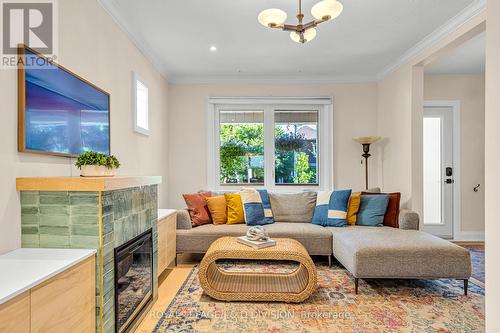 252 Fulton Avenue, Toronto, ON - Indoor Photo Showing Living Room With Fireplace