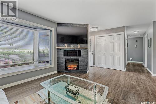142 3Rd Street, Drinkwater, SK - Indoor Photo Showing Living Room With Fireplace