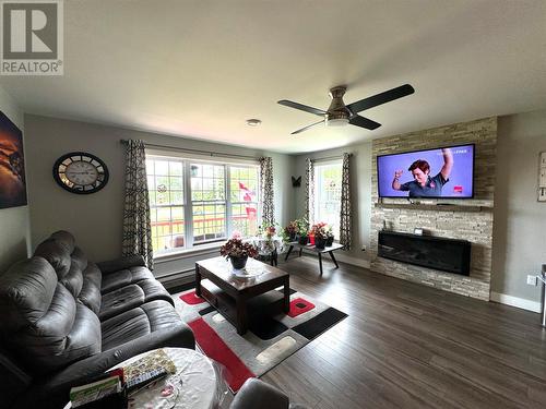 1 Kings Ridge Road, Botwood, NL - Indoor Photo Showing Living Room With Fireplace