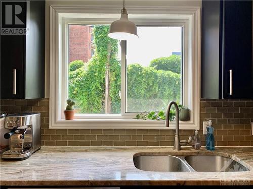 Great view from the kitchen. - 248 York Street, Ottawa, ON - Indoor Photo Showing Kitchen With Double Sink