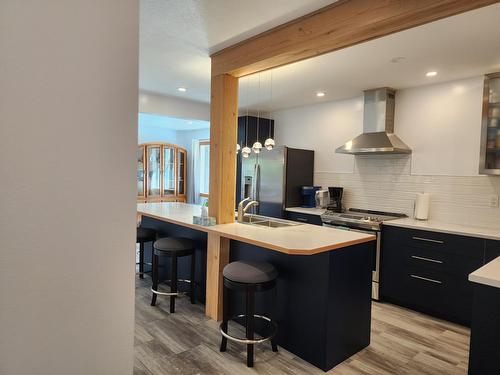 316 3Rd Avenue Nw, Nakusp, BC - Indoor Photo Showing Kitchen With Double Sink