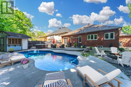 34 Camelot Square, Barrie, ON - Outdoor With In Ground Pool With Deck Patio Veranda