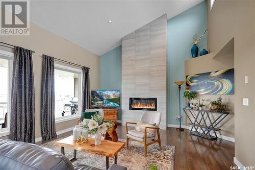 1148 Meier Drive, Moose Jaw, SK - Indoor Photo Showing Living Room With Fireplace