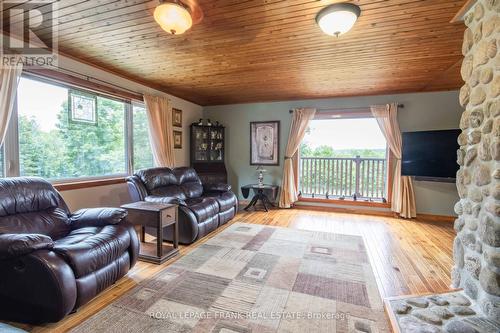 497 Mooney Road, Hastings Highlands, ON - Indoor Photo Showing Living Room With Fireplace