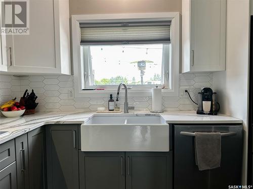 255 1St Street W, Meota, SK - Indoor Photo Showing Kitchen With Double Sink
