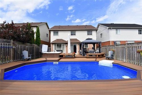 94 Grindstone Way, Waterdown, ON - Outdoor With Above Ground Pool With Deck Patio Veranda With Exterior