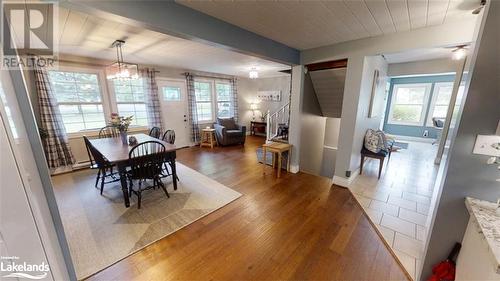 Open Flow throughout Main Areas - 639 Ravenscliffe Road, Huntsville, ON - Indoor Photo Showing Dining Room