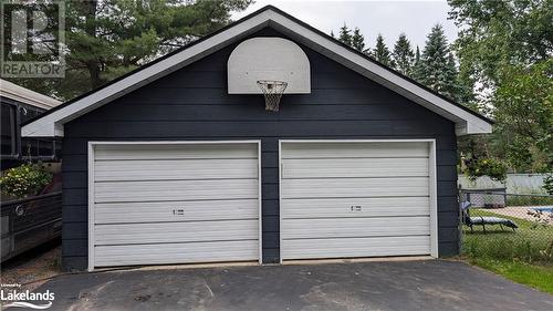 Double vehicle detached Garage - 639 Ravenscliffe Road, Huntsville, ON - Outdoor With Exterior