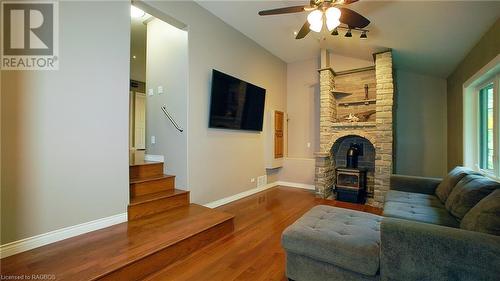 463004 24 Concession, Georgian Bluffs, ON - Indoor Photo Showing Living Room With Fireplace