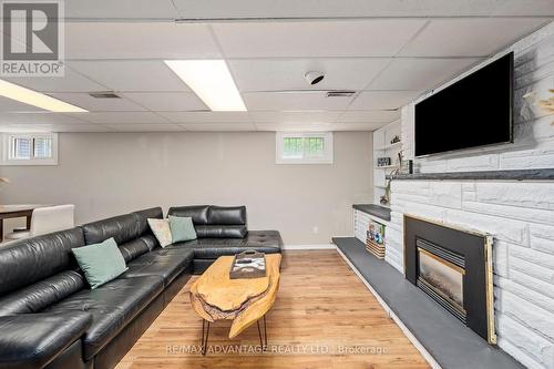 144 Antrim Crescent, London, ON - Indoor Photo Showing Basement With Fireplace