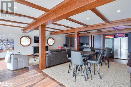 Dry boathouse with entertaining space - 1021 Marina Road, Huntsville, ON - Indoor