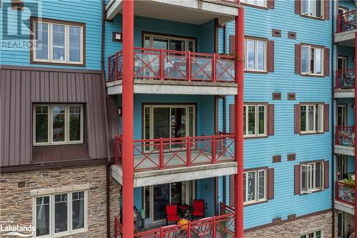 Balcony with water views - 130 Steamship Bay Road Unit# 305, Gravenhurst, ON - Outdoor With Balcony With Facade