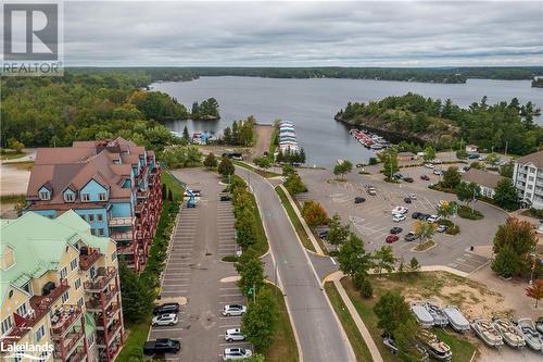Aerial view overlooking Lake Muskoka - 130 Steamship Bay Road Unit# 305, Gravenhurst, ON - Outdoor With Body Of Water With View