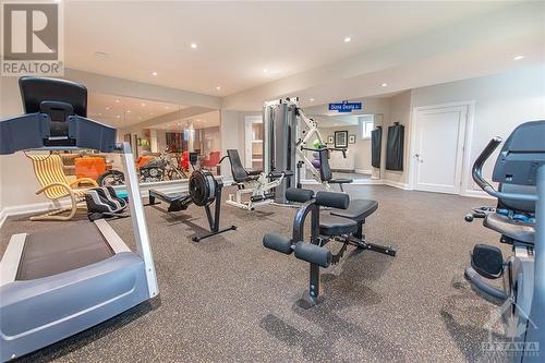 Imagine working out in your own home gym that comes complete with equipment. - 6163 Pebblewoods Drive, Ottawa, ON - Indoor Photo Showing Gym Room