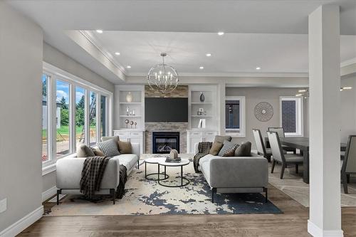 447 A Stone Church Road W, Hamilton, ON - Indoor Photo Showing Living Room With Fireplace