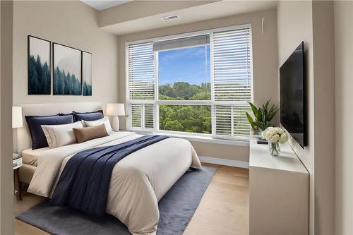 Virtually Staged - Interior Design Possibilities - 3000 Creekside Drive|Unit #807, Dundas, ON - Indoor Photo Showing Bedroom