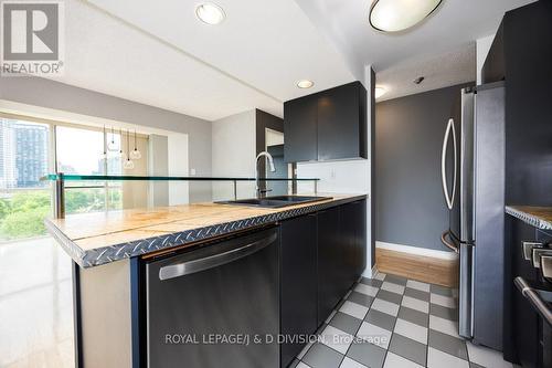 606 - 801 King Street W, Toronto, ON - Indoor Photo Showing Kitchen With Double Sink