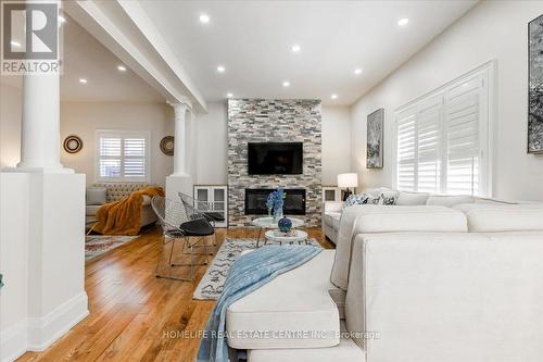 134 Van Scott Drive, Brampton, ON - Indoor Photo Showing Living Room With Fireplace
