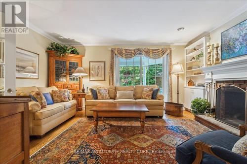 1450 Royal Oaks Road, Mississauga, ON - Indoor Photo Showing Living Room With Fireplace