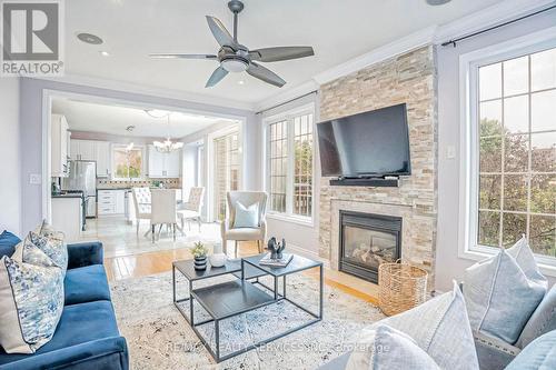 28 Misty Brook Crescent, Brampton, ON - Indoor Photo Showing Living Room With Fireplace