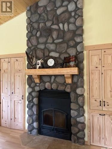 1411 Minayik Crescent, Lac La Ronge, SK - Indoor Photo Showing Living Room With Fireplace