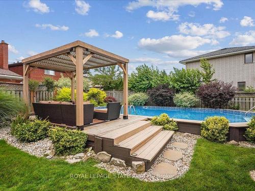 2 Argon Crt, Hamilton, ON - Outdoor With Above Ground Pool With Backyard