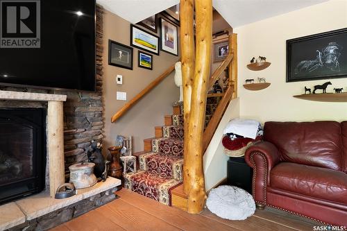 40 James Bay, Lumsden, SK - Indoor Photo Showing Living Room With Fireplace