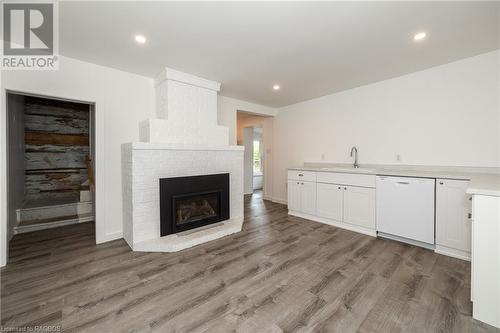 1245 East Road, Northern Bruce Peninsula, ON - Indoor Photo Showing Living Room With Fireplace