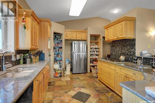 758 Tatanka Drive, Buffalo Pound Lake, SK - Indoor Photo Showing Kitchen With Double Sink