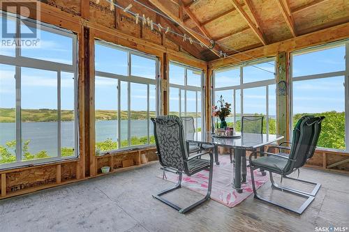 758 Tatanka Drive, Buffalo Pound Lake, SK - Indoor Photo Showing Dining Room With Body Of Water