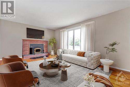 Virtually Staged - 92 Martin Street, Richmond, ON - Indoor Photo Showing Living Room With Fireplace