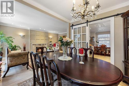 66 Highcourt Crescent, Toronto, ON - Indoor Photo Showing Dining Room With Fireplace