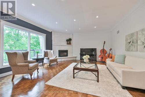 19 Ridgegate Crescent, Toronto, ON - Indoor Photo Showing Living Room With Fireplace