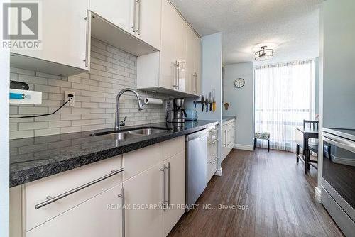 503 - 222 Jackson Street W, Hamilton, ON - Indoor Photo Showing Kitchen With Double Sink