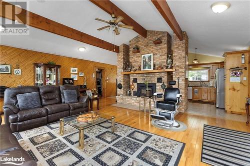 490 Crooked Bay Road, Port Severn, ON - Indoor Photo Showing Living Room With Fireplace