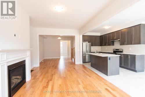 119 Cole Terrace, Woodstock, ON - Indoor Photo Showing Kitchen With Fireplace With Upgraded Kitchen