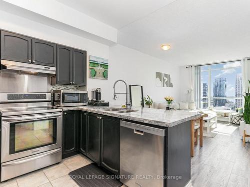 2005-219 Fort York Blvd, Toronto, ON - Indoor Photo Showing Kitchen With Double Sink