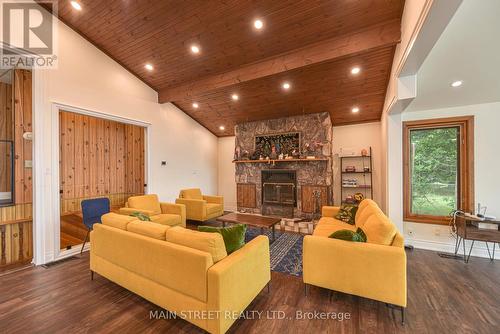 61 Campbell Beach Road, Kawartha Lakes, ON - Indoor Photo Showing Living Room With Fireplace